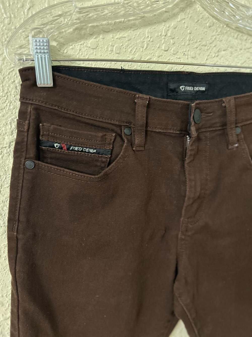 Fried Denim Men's Brown Slim Fit Jeans, Size 32x30